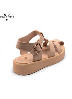 Vbranda High-quality leather sandal with a side buckle CF-17-BEIGE  - Image 4