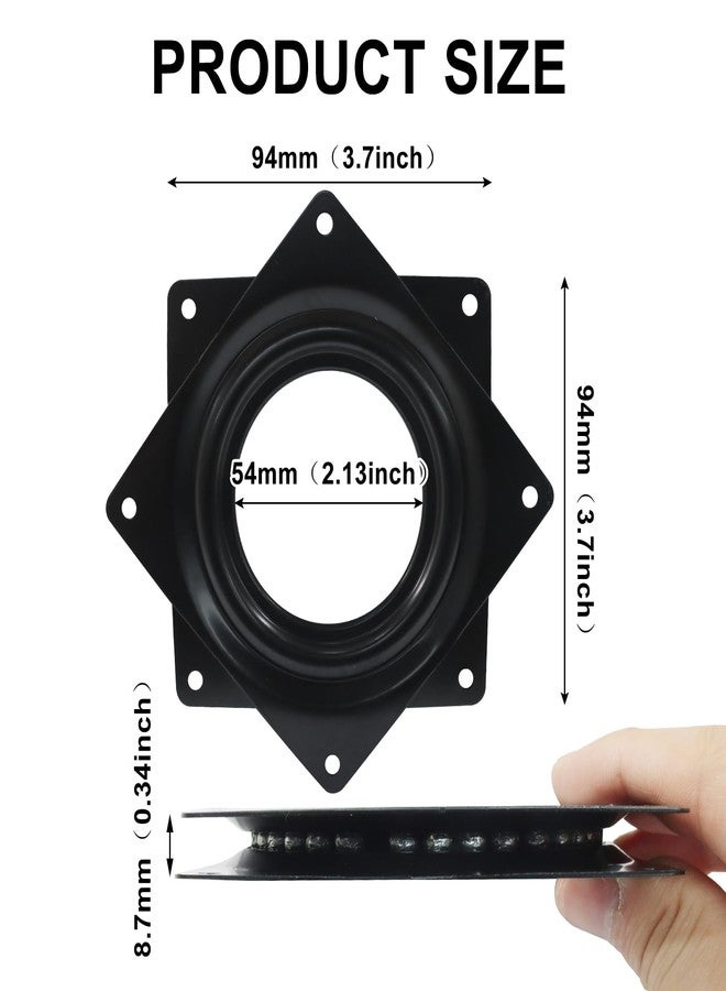 Murtenze 2 Pack 4 Inch Lazy Susan Turntable Bearing Lazy Susan Hardware with Steel Ball Bearing Rotating Tray, Square Swivel Plate for Dining Table, Cabinet(Black) - Image 3