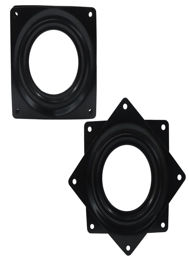 Murtenze 2 Pack 4 Inch Lazy Susan Turntable Bearing Lazy Susan Hardware with Steel Ball Bearing Rotating Tray, Square Swivel Plate for Dining Table, Cabinet(Black) - Image 1