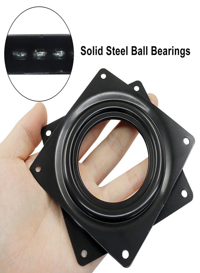 Murtenze 2 Pack 4 Inch Lazy Susan Turntable Bearing Lazy Susan Hardware with Steel Ball Bearing Rotating Tray, Square Swivel Plate for Dining Table, Cabinet(Black) - Image 4