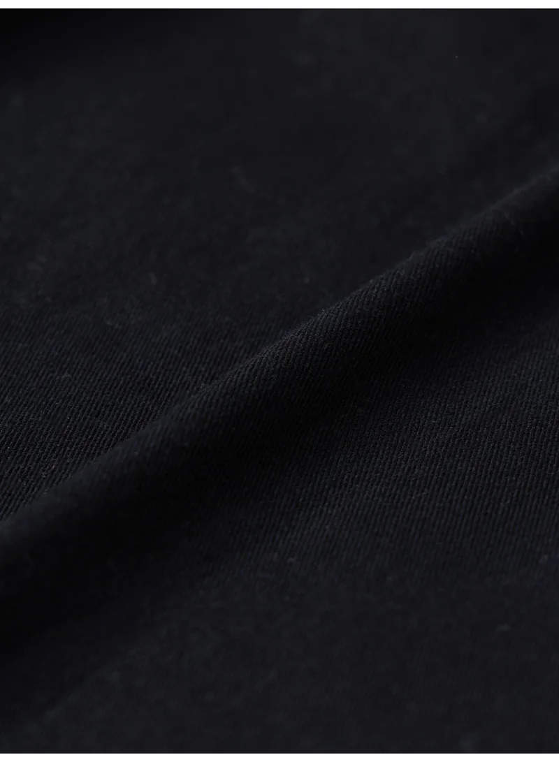 The Souled Store  The Souled Store: Art Is Love Men and Boys Long Sleeve Spread Collar Black Embroidered Cotton Relaxed Shirt  | Best Price UAE