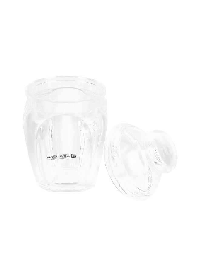 Royalford 350 ml Multipurpose Acrylic Jar RF12767 Elegant and Sleek, Durable and Long-Lasting Construction/ Storage Box with Clear Lid clear - Image 3