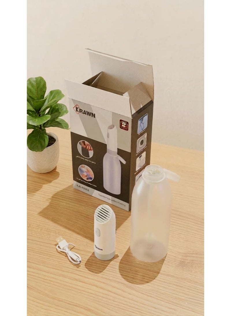 كراون Portable travel bidet , Automatic rechargeable water bidet , Electric rechargeable travel bidet , Travel bidet sprayer , Travel bidet with USB Type-C fast charging port , Fully waterproof portable bidet with IPX7 rating , Compatible with plastic water bottles , Stainless steel precision spray nozzle , Compact and lightweight design easy to carry in pocket and handbag , Portable personal hygiene device ideal for road trips and camping , Essential accessories for Hajj, Umrah, and international travel , Detachable internal filter screen for water purification and anti-clogging , Uniform distribution and quiet water flow with one-touch button , Practical and hygienic alternative to wet wipes and toilet paper , Essential travel tools for expats and students abroad , Easy to clean and reusable , Suitable for personal use in hotels, public places, and outdoor areas , Smart electric water sprayer for Wudu and personal hygiene , Practical for hikers and caravan owners - White Color - Image 3