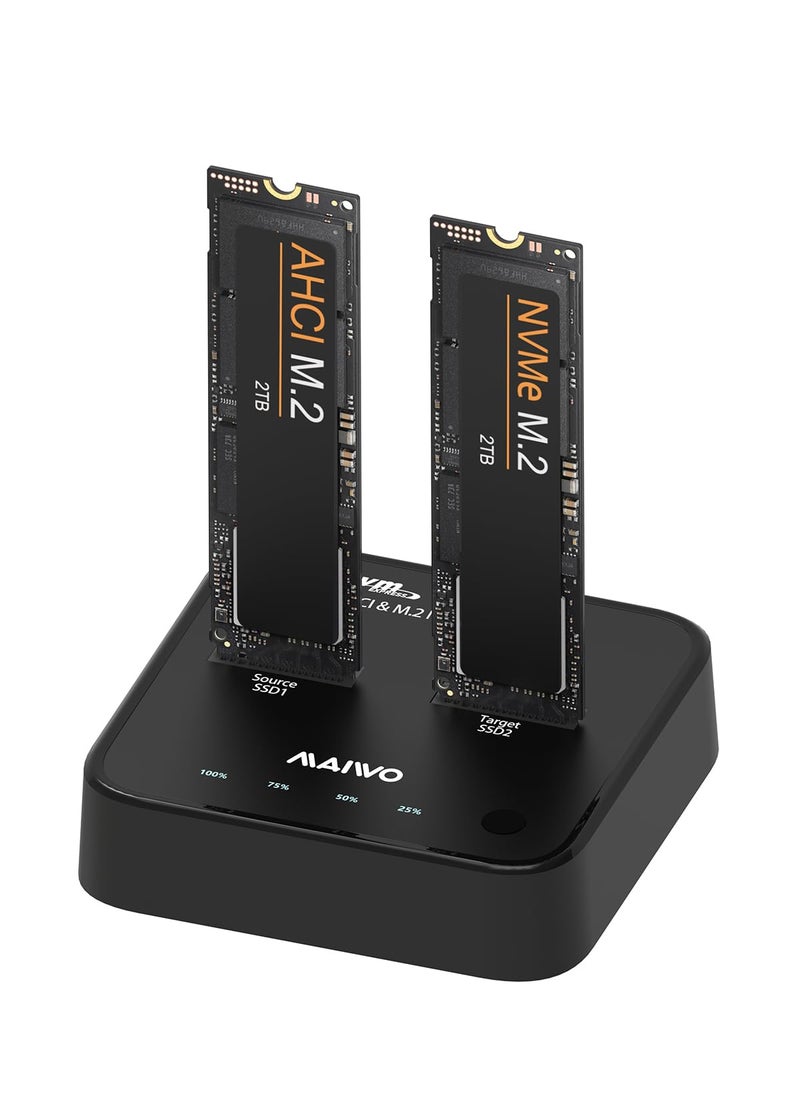 MAIWO MAIWO MacBook AHCI (M KEY B&M KEY) SSD NVMe Duplicator, USB3.2 Type-C 20Gbps M.2 Clone Docking Station, Compatible with M.2 SSD 2230/2242/2260/2280, Support One-Key Offline Clone Function (K3016P2+)  - Image 1