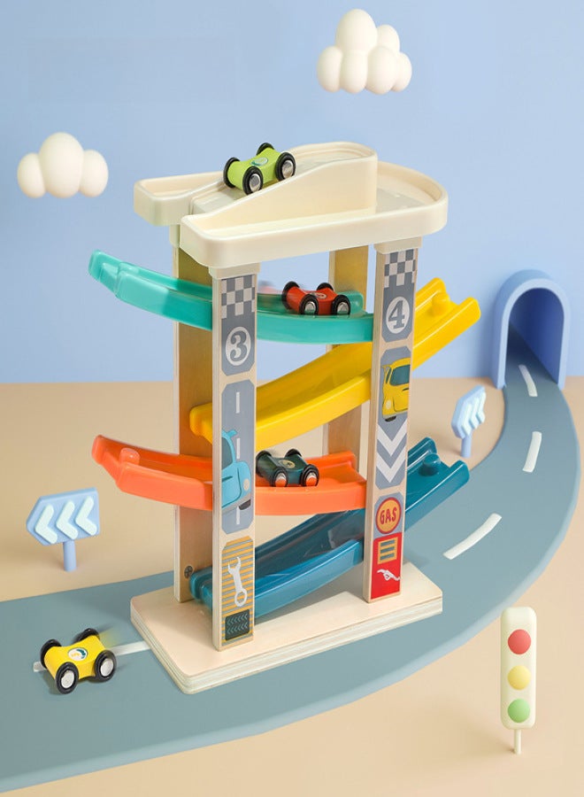 لعبة انزلاق عربة السكك الحديدية من تيباور، لعبة سباق انزلاق السيارات، لعبة زلاجة يدوية للأطفال الصغار (مسار عربة 120272) - Image 2