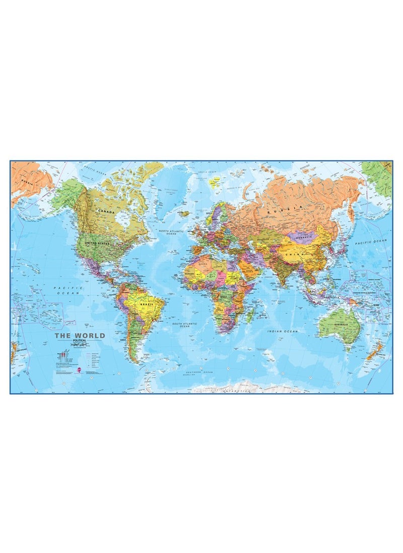 Maps International Maps International Giant World Map Poster  MegaMap of The World  Front Lamination  46 x 80  - Image 1