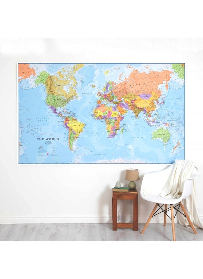 Maps International Maps International Giant World Map Poster  MegaMap of The World  Front Lamination  46 x 80  - Image 2