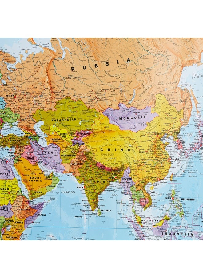 Maps International Maps International Giant World Map Poster  MegaMap of The World  Front Lamination  46 x 80  - Image 4