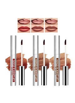 3 Pcs Peel Off Lip Liner StainLong Lasting Plumper Peel Off Lip Stain LinerHighly Pigmented WaterproofTransferproof Lip Tint StainPeel Off Lip Stain Liner with Matte Finish 3 Colors A