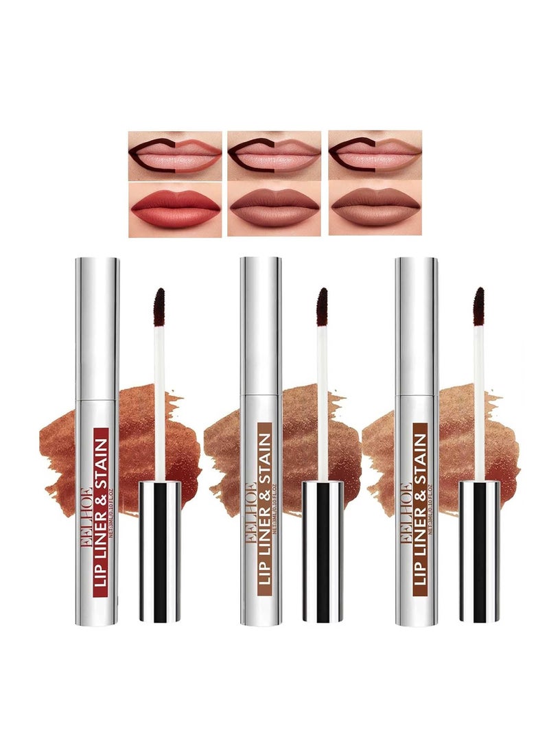 KTouler - 3 Pcs Peel Off Lip Liner StainLong Lasting Plumper Peel Off Lip Stain LinerHighly Pigmented WaterproofTransferproof Lip Tint StainPeel Off Lip Stain Liner with Matte Finish 3 Colors A - Image 1