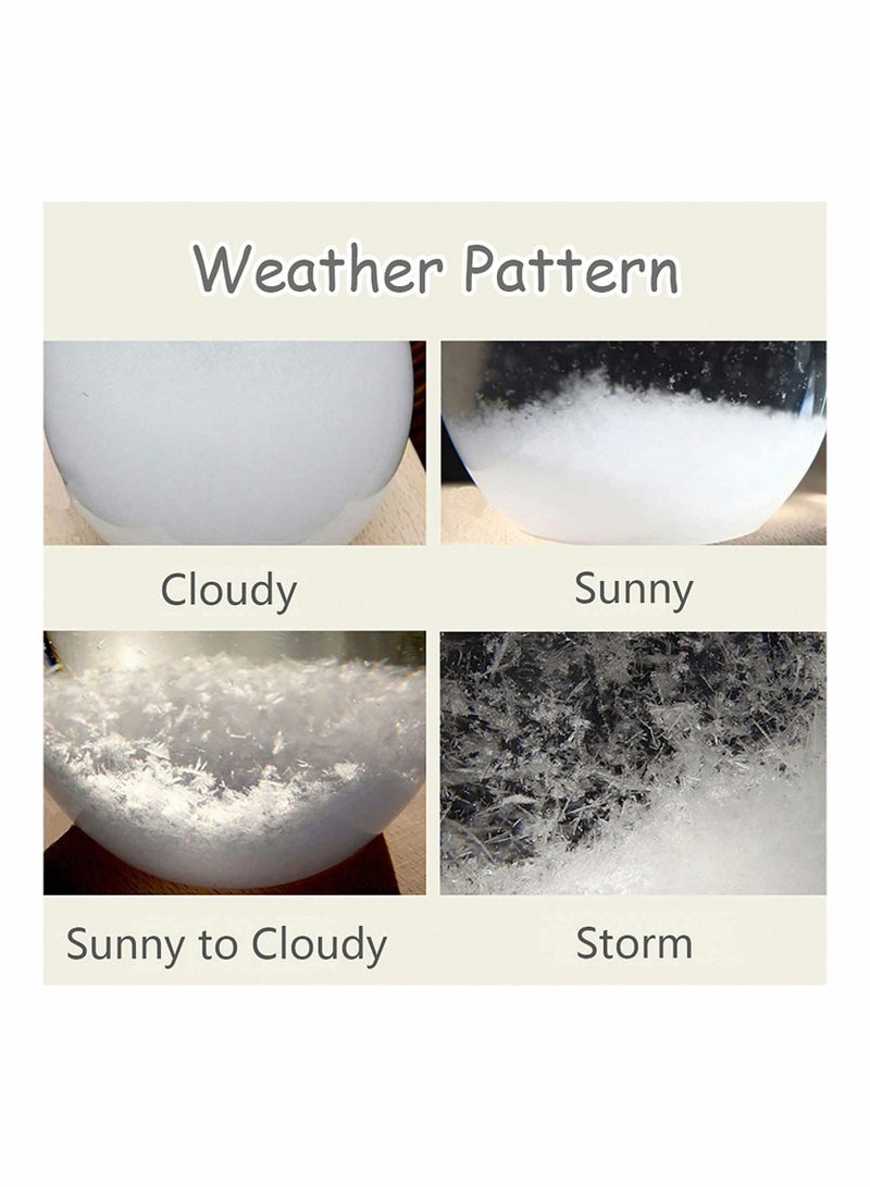 Captaintech Storm Bottle Weather Forecast Station Predictor Barometer With Wood Base Glow Glass Creative Birthday Gift Ornament For Home Office Decoration - Image 4