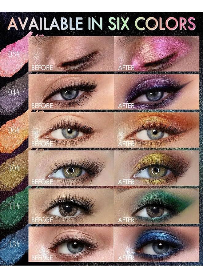 Faiccia Liuguang Phantom Clear Elastic Eyeshadow,Peacock-Green Metallic Sparkle Shimmer Cream Iridescent Eye Shadow,Lightweight Long-Lasting High Pigmented Chrome Eyeshadow,Eye Makeup for Women Girl,06# - Image 5