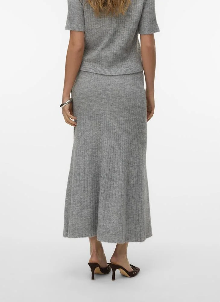 VERO MODA Knitted Maxi Skirt with Button Detailing