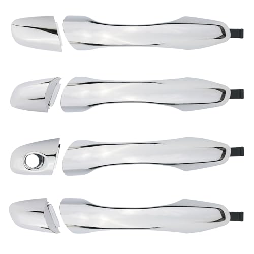 APPERFiT Exterior Door Handles wEnd Caps Set for Front Rear Driver Passenger Side Chrome Compatible with Kia Sorento 2016 2017 2018 2019 2020 Replaces 82651C5010 82661C5010 - Image 1