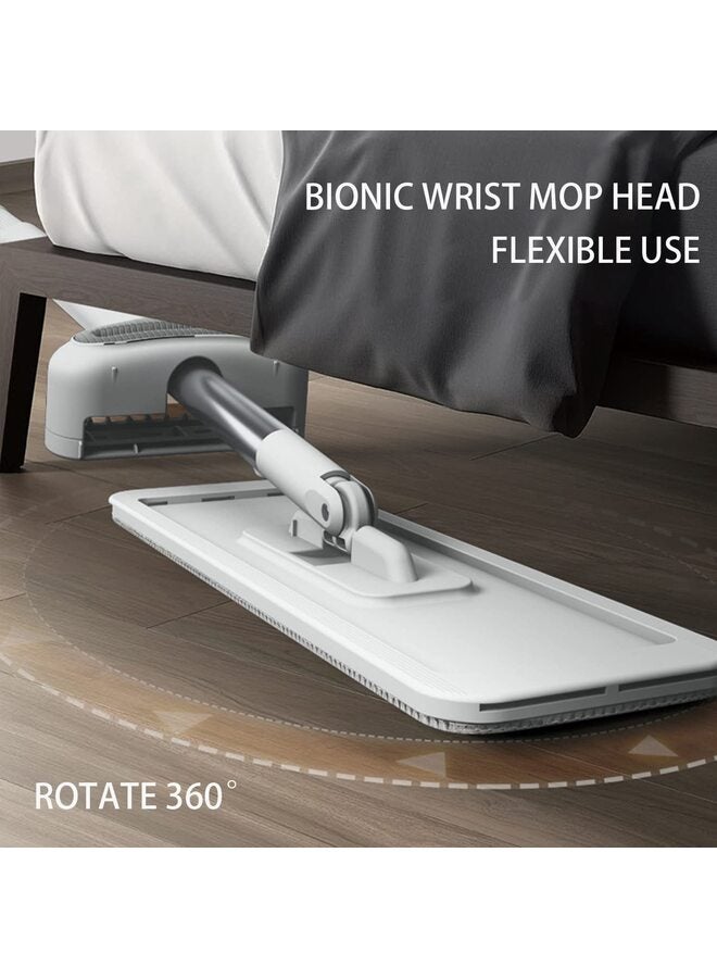 يُسلِّم ممسحة أرضيات خشبية احترافية من الألياف الدقيقة تأتي مع أربع مماسح مسطحة قابلة لإعادة الاستخدام والغسل لتنظيف الأرضيات الرطبة والجافة في المنزل والمكتب - Image 2