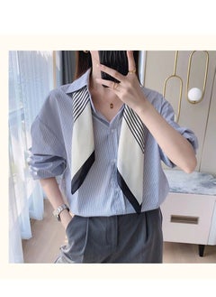 Generic Women's Mulberry Silk Striped Silk Scarf  - Image 5