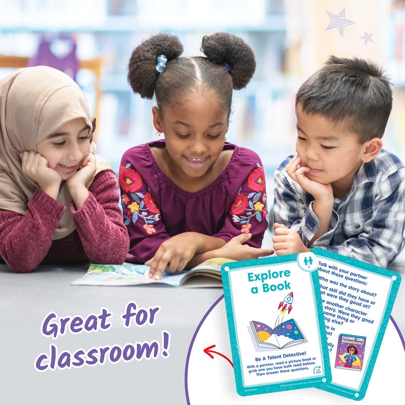 hand2mind hand2mind Social Emotional Task Cards for Ages 3 Social Emotional Learning Play Therapy Toys for Counselors Social Skills Activities for Kids Conversation Starters Emotional Regulation for Kids - Image 1