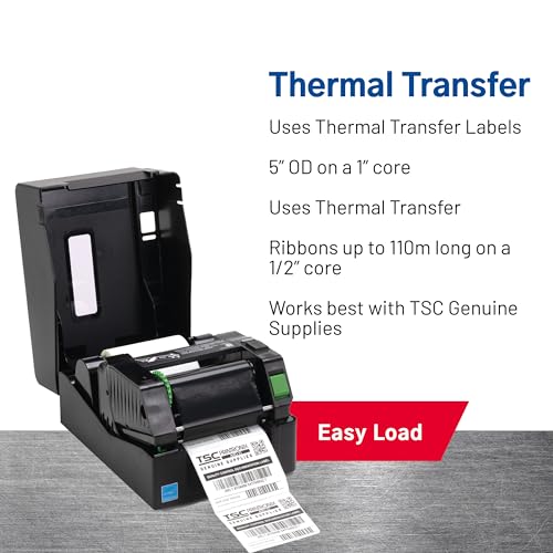 TSC - B00HGUZGXS TTP-244CE Desktop Thermal Transfer Label Barcode Printer - 4.25", 203 dpi – Optional Bluetooth Interface, Navy Blue, 7.95” (W) x 6.81” (H) x 10.16” (D) - Image 5