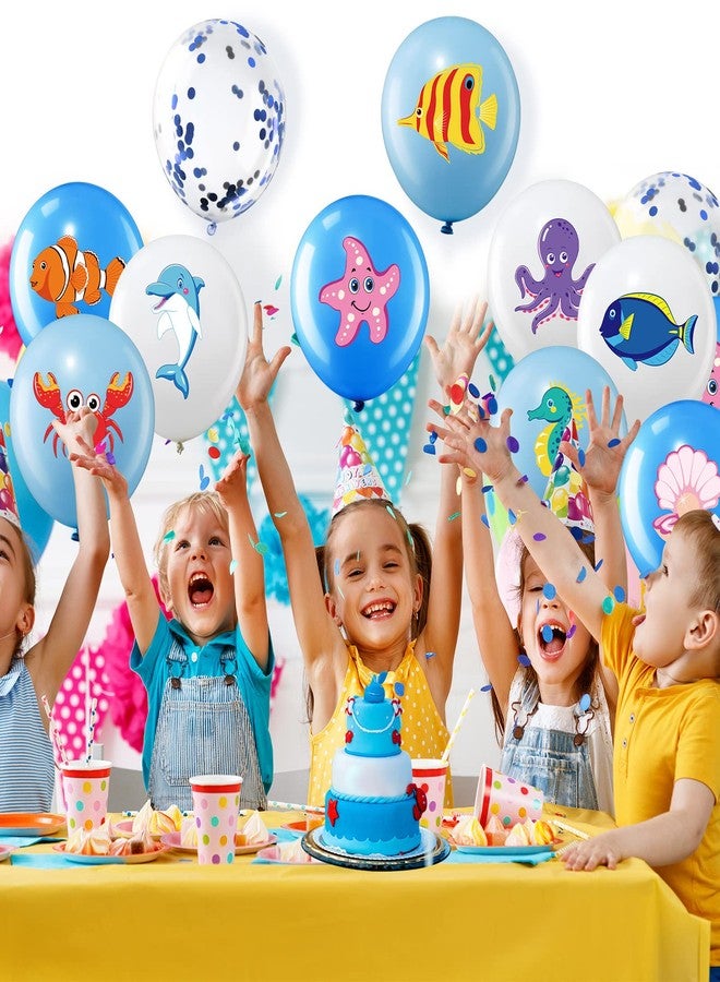 Aoriher 50 Pieces Sea Animals Balloons Party Decorations, Under the Sea Birthday Party Latex Balloons Ocean Theme for Boys Girls Marine Creatures Beach Party Favors Baby Shower Supplies - Image 5
