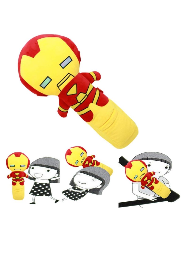 Car Plush Pillow, Ultra Soft Comfortable Car Seat Belt Pillow, Breathable Material Cartoon Car Travel Pillow, Lightweight Portable Headrest Shoulder Pillow For Car Home Travel, (1pc, Iron Man)  - Image 2