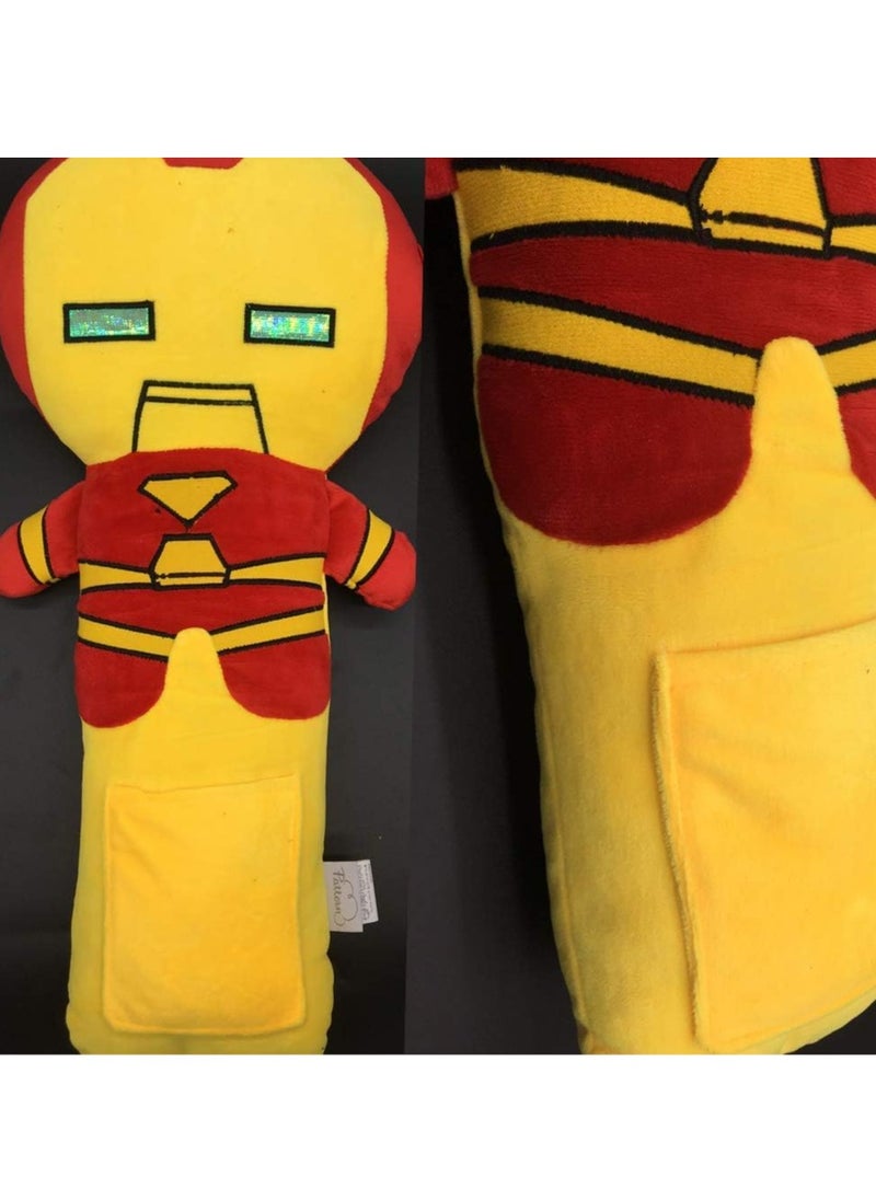 Car Plush Pillow, Ultra Soft Comfortable Car Seat Belt Pillow, Breathable Material Cartoon Car Travel Pillow, Lightweight Portable Headrest Shoulder Pillow For Car Home Travel, (1pc, Iron Man)  - Image 3