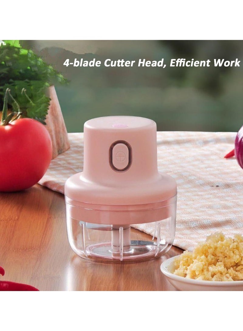 Wireless Mini Electric Garlic Food Chopper 45 W Wireless Food Chopper, Food Chopper, Portable Rechargeable Food Processor, Cordles Garlic Puree Machine, Mini Electric Food Grinder for Meat Garlic Onion Carrot  - Image 3