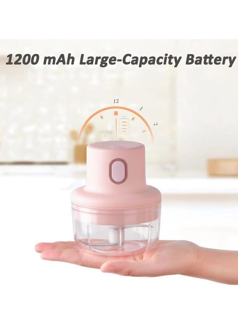 Wireless Mini Electric Garlic Food Chopper 45 W Wireless Food Chopper, Food Chopper, Portable Rechargeable Food Processor, Cordles Garlic Puree Machine, Mini Electric Food Grinder for Meat Garlic Onion Carrot  - Image 4
