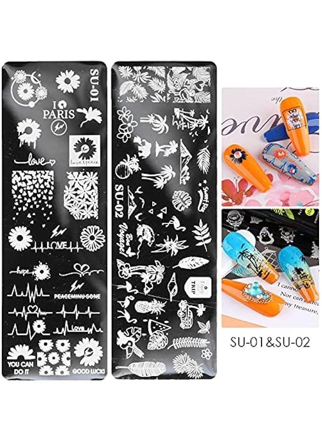 Generic Nail Template, Nail Stamping Plates Human Face Design Multiple Pictures Solid Manicure Art Stainless Steel Printing Plate for Girl 7  - Image 2