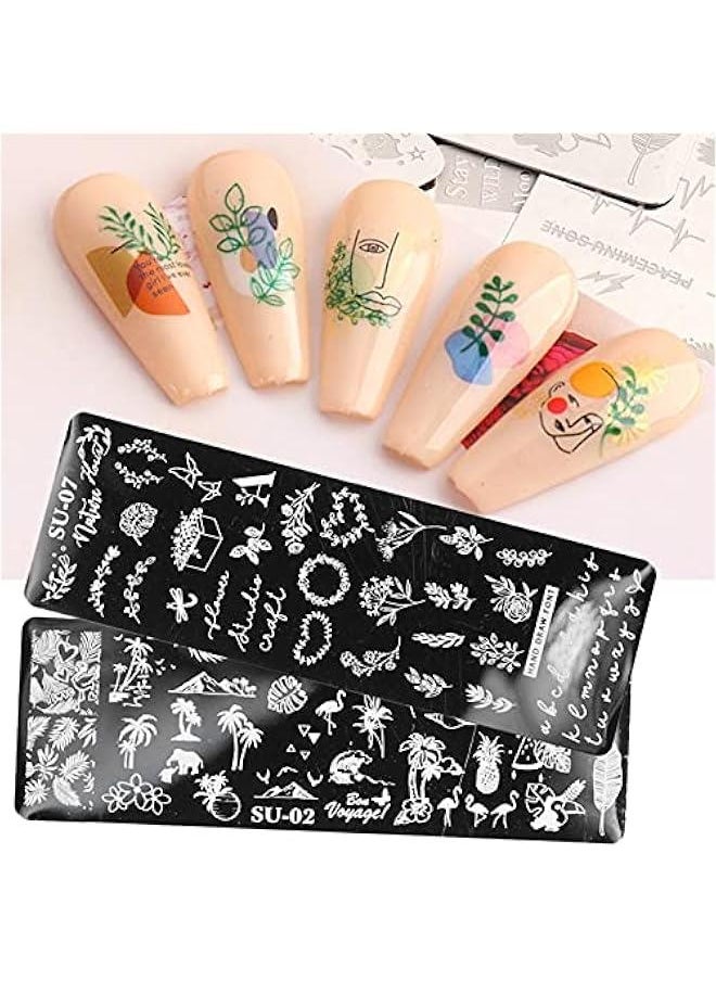 Generic Nail Template, Nail Stamping Plates Human Face Design Multiple Pictures Solid Manicure Art Stainless Steel Printing Plate for Girl 7  - Image 3