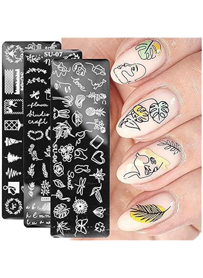 Generic Nail Template, Nail Stamping Plates Human Face Design Multiple Pictures Solid Manicure Art Stainless Steel Printing Plate for Girl 7  - Image 4
