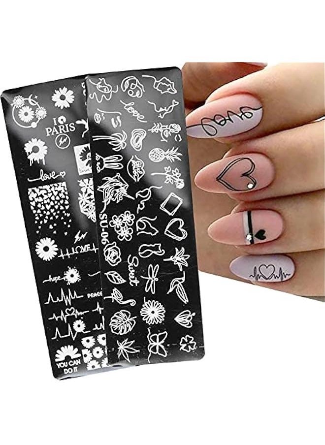 Generic Nail Template, Nail Stamping Plates Human Face Design Multiple Pictures Solid Manicure Art Stainless Steel Printing Plate for Girl 7  - Image 5