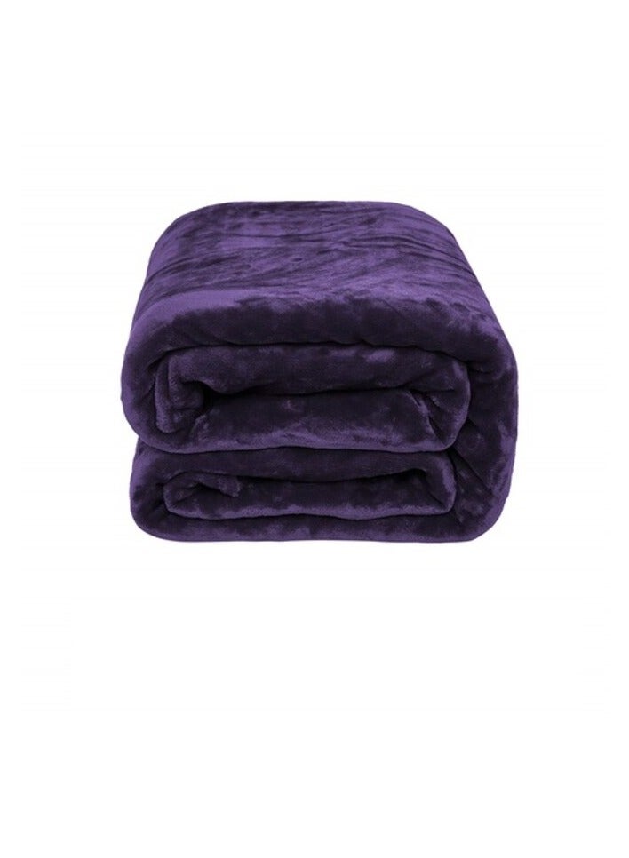 PROMASS Silky Plain Microfiber Bed Blanket Single Size Purple