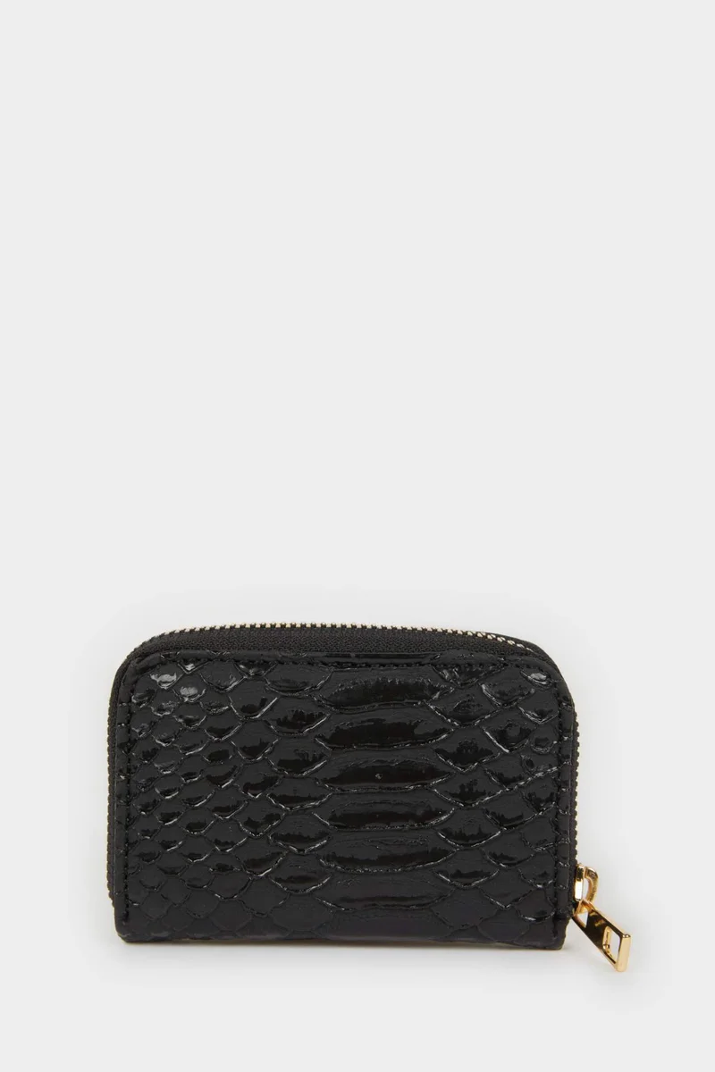 Woman Patterned Zip Coin Wallet