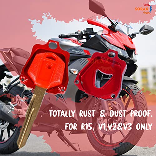 SORAX Yamaha R15 Key Ring Case Cover Suitable for V3 V2 V1 (Heavy Duty Latest CNC Aluminum Metal) (RED) - Image 3