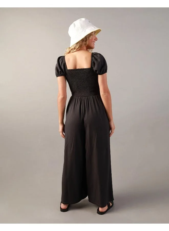 امريكان ايجل AE Smocked Puff Sleeve Jumpsuit