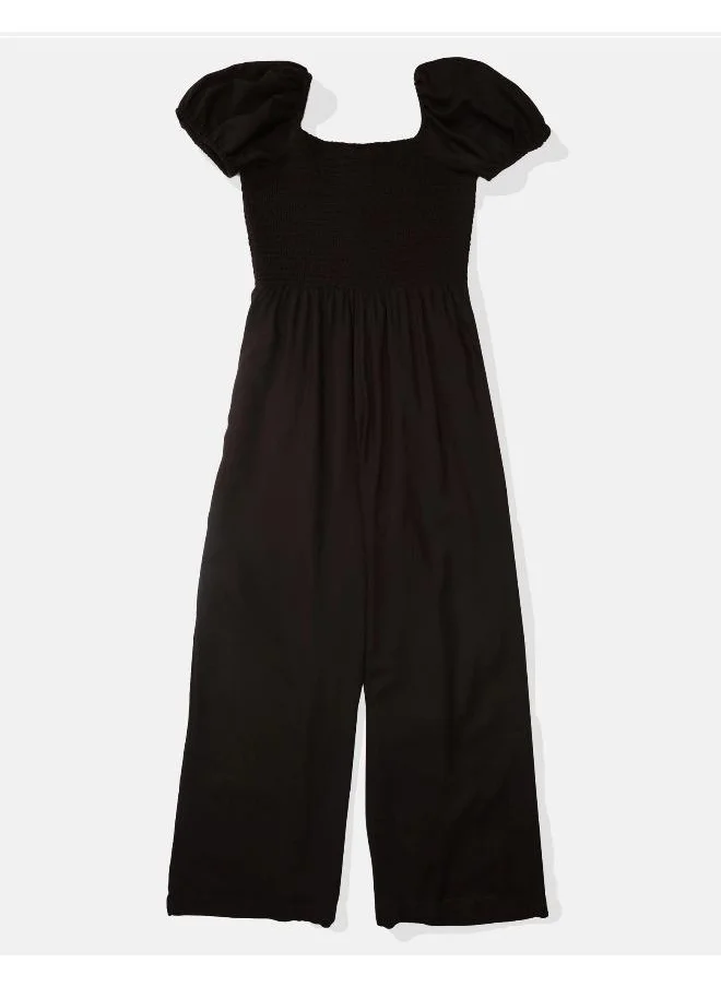 امريكان ايجل AE Smocked Puff Sleeve Jumpsuit