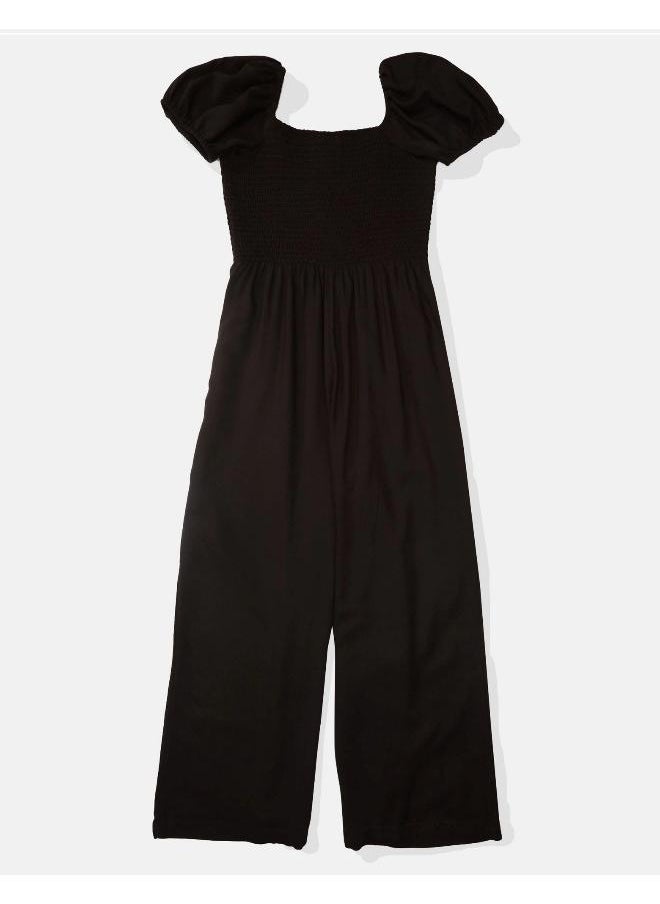 American Eagle - AE Smocked Puff Sleeve Jumpsuit - Image 1