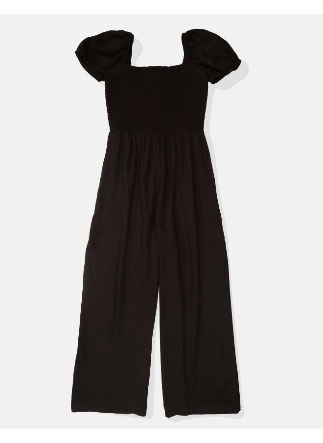 American Eagle - AE Smocked Puff Sleeve Jumpsuit - Image 1