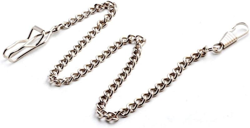BoShiYa Clip Pocket Watch Chain for Men Vintage Metal Alloy Albert Vest Chain 14.9 Inch Pocket Watch Chains Link - Image 4