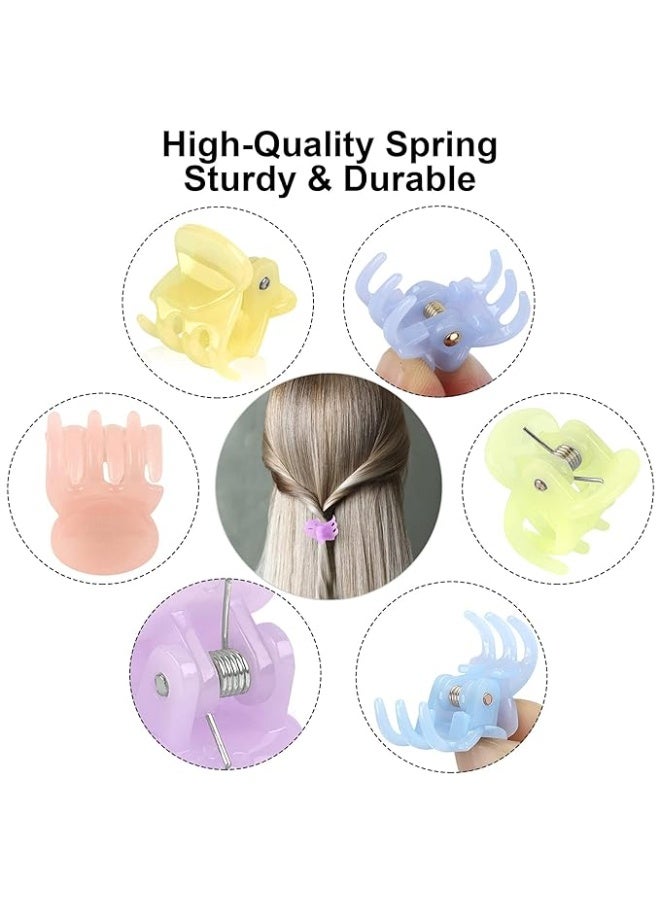 18pcs مقاطع مخلب شعر ملونة مصغرة ، مقاطع شعر صغيرة للبنات نساء ناعم الشعر بلاستيك متعدد الوظائف مقاطع مشبكات الشعر الهدايا - Image 2