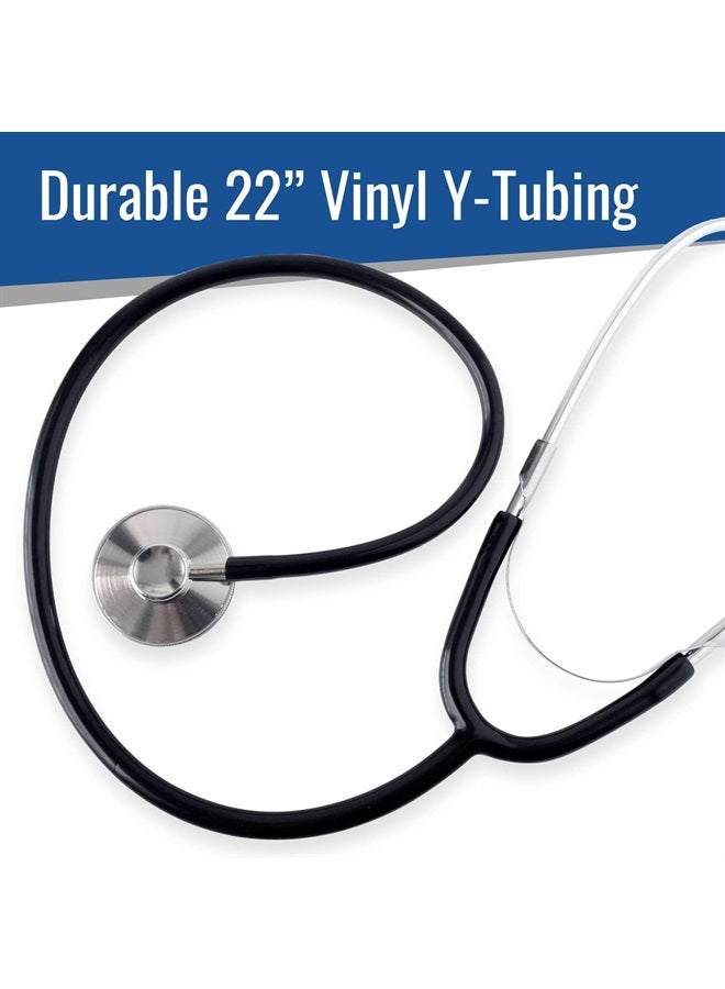 MABIS Spectrum Series Lightweight Nurse Stethoscope, Black, 30 Inch - Image 4