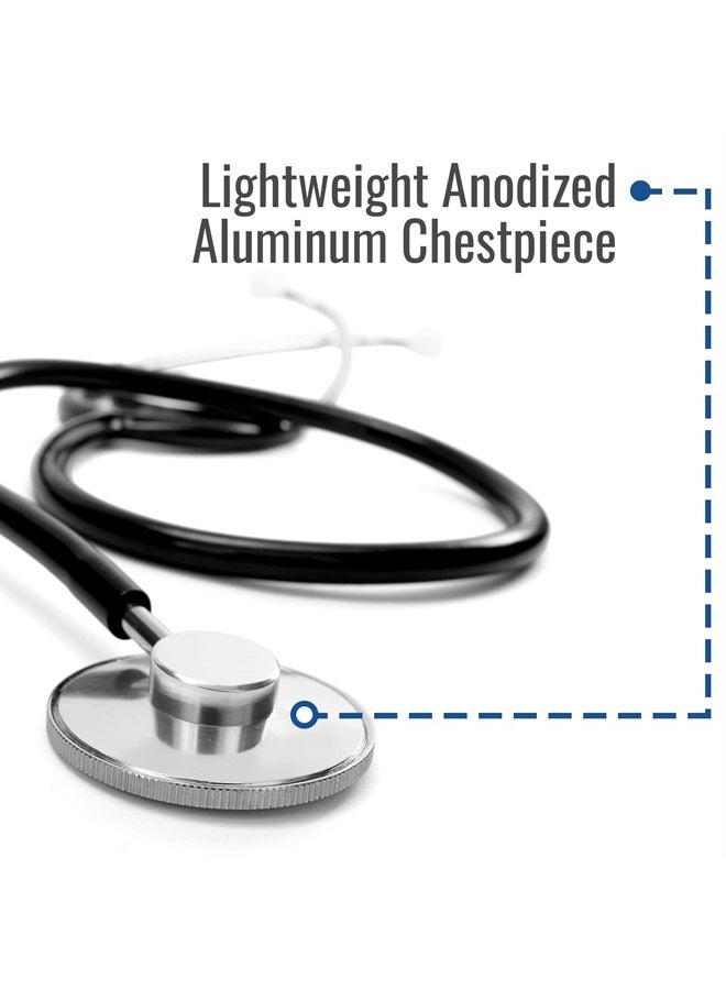 MABIS Spectrum Series Lightweight Nurse Stethoscope, Black, 30 Inch - Image 3