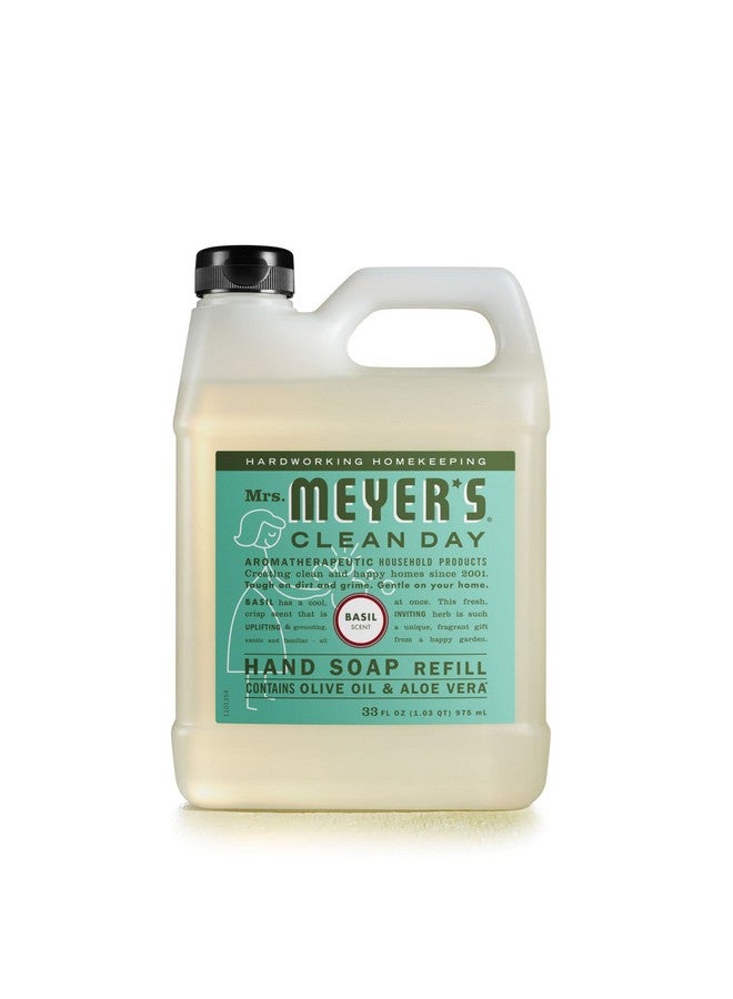 Mrs. Meyer's Clean Day سائل صابون يد ميسيس مايرز إعادة تعبئة سائل 33 أونصة برائحة الريحان - Image 1
