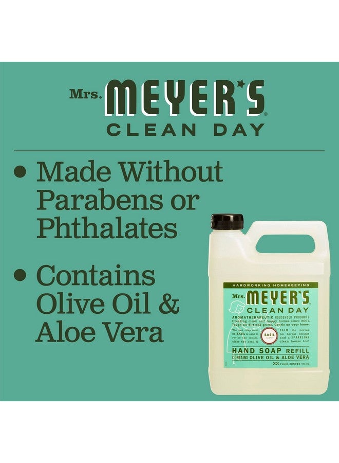 Mrs. Meyer's Clean Day سائل صابون يد ميسيس مايرز إعادة تعبئة سائل 33 أونصة برائحة الريحان - Image 4