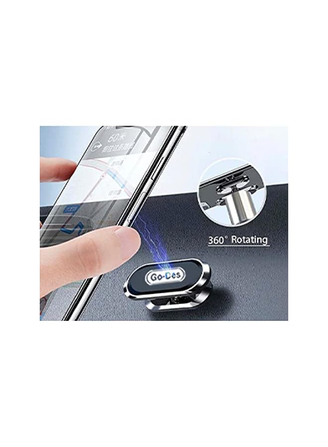 GO-DES GD-HD708 Mobile Phone Mini Holder Car Mount Magnetic,Dashboard Phone Holder Universal Car Cell Phone Bracket 360 Degree Adjustable For iPhone Black-Grey (Type B) - Image 4