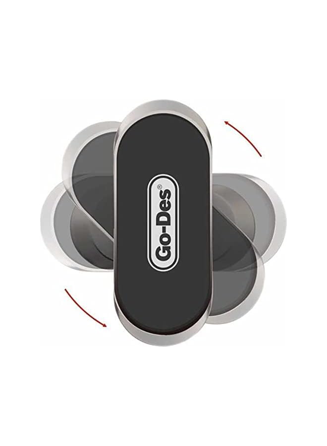 GO-DES GD-HD708 Mobile Phone Mini Holder Car Mount Magnetic,Dashboard Phone Holder Universal Car Cell Phone Bracket 360 Degree Adjustable For iPhone Black-Grey (Type B) - Image 2