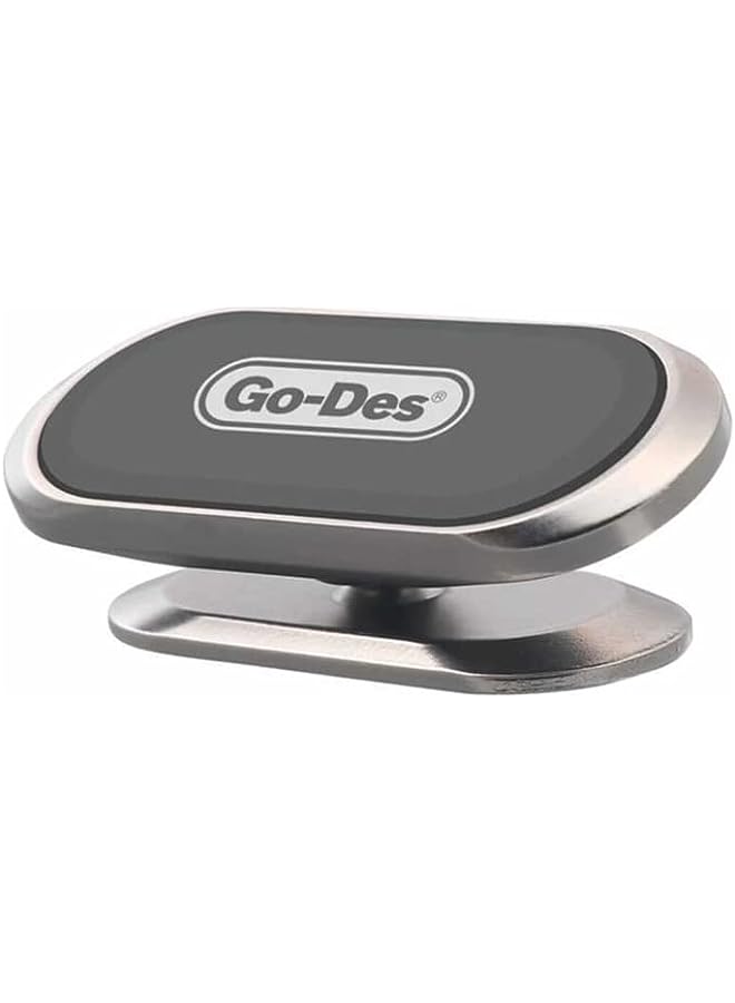GO-DES GD-HD708 Mobile Phone Mini Holder Car Mount Magnetic,Dashboard Phone Holder Universal Car Cell Phone Bracket 360 Degree Adjustable For iPhone Black-Grey (Type B) - Image 1