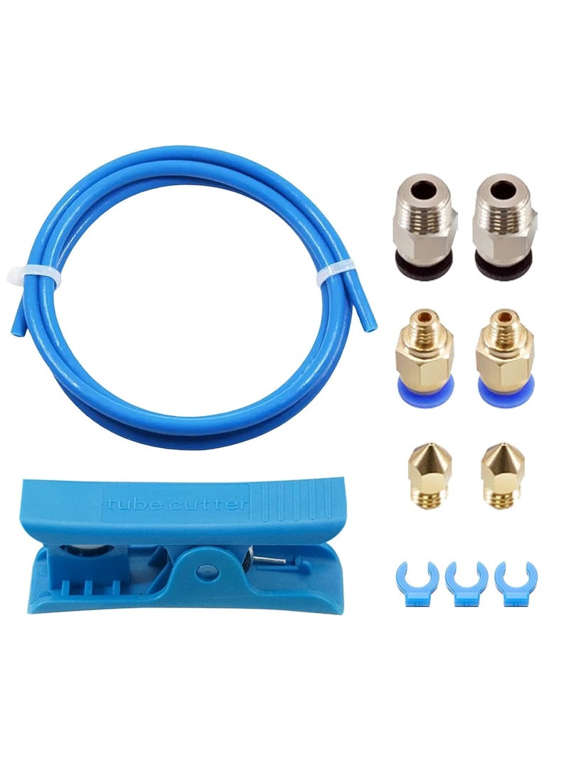 SOLARAE 3D Printer PTFE Tube Bowden Tubing 1.75mm Filament 1M with 2X PC4-M6 & PC4-M10 Pneumatic Fittings &Tube Cutter 3D Printer Parts use for Ender 3/Ender 3 Pro/Ender 3 V2/CR-10/CR10S Hotend - Image 1