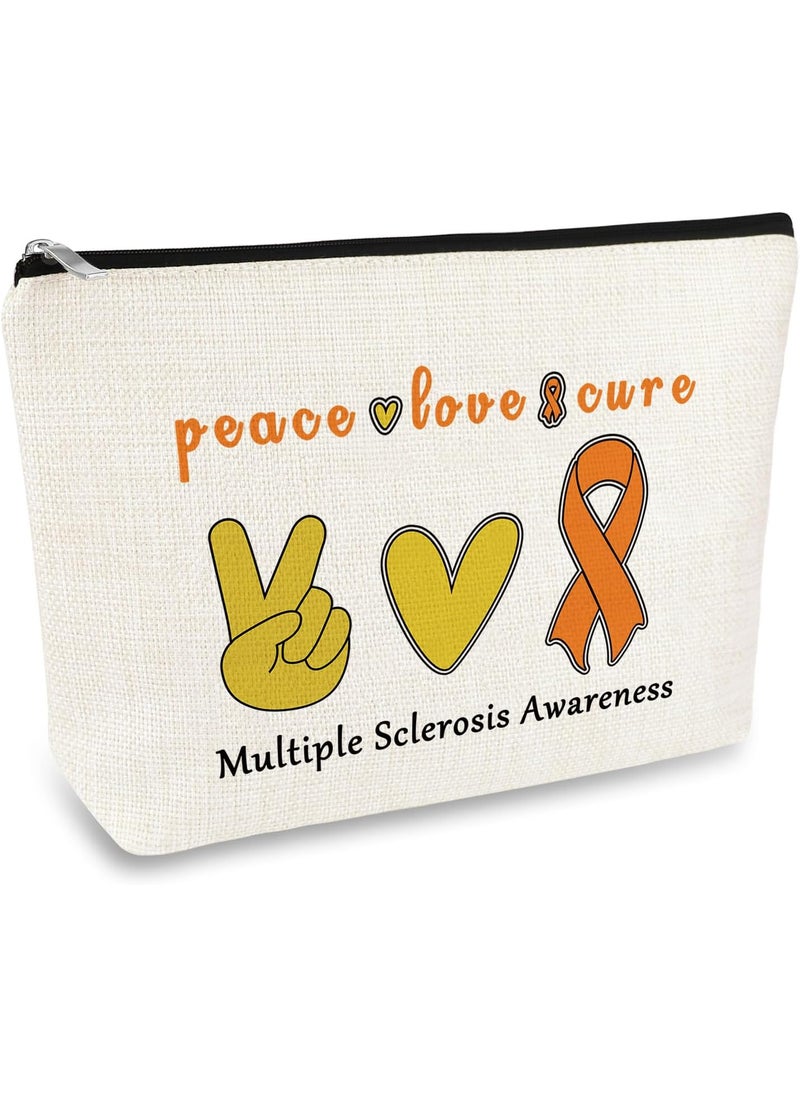 Mikela Multiple Sclerosis Awareness Gift Makeup Bag MS Awareness Gift MS Survivor Gift Cancer Fighter Gift MS Warrior Gift Cosmetic Bag Cancer Survivor Cancer Inspirational Gift for Her Zipper Pouch 