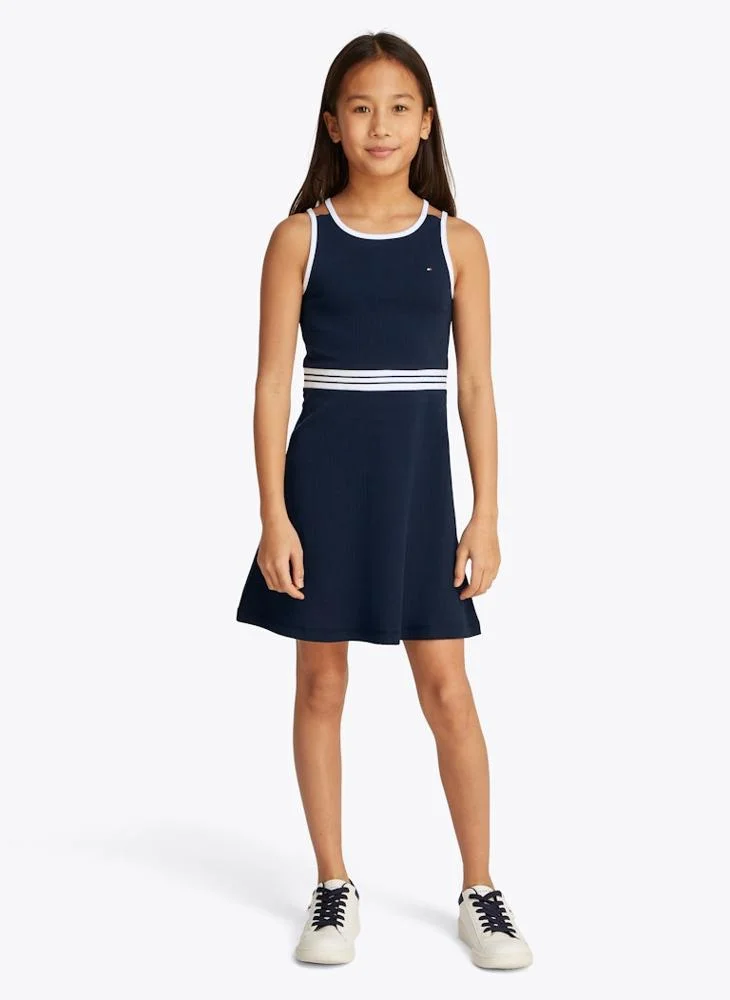 تومي هيلفيغر Kids Contrast Binding Skater Dress